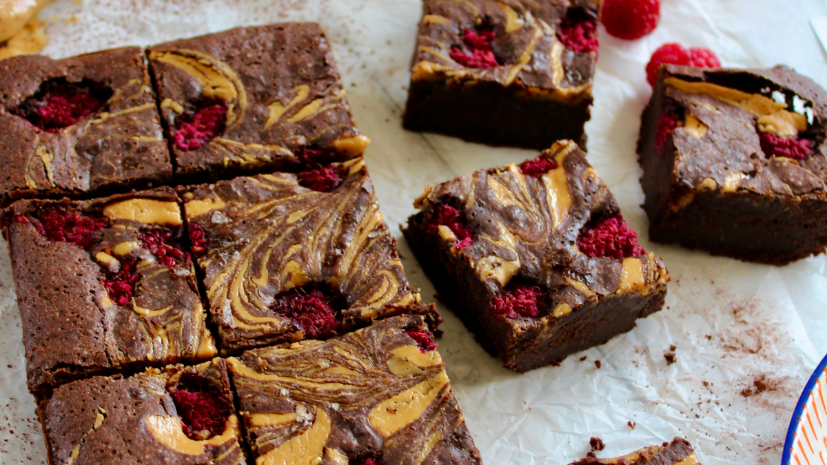 Vegan Peanut Butter and Raspberry Brownies Recipe Cocoa Loco
