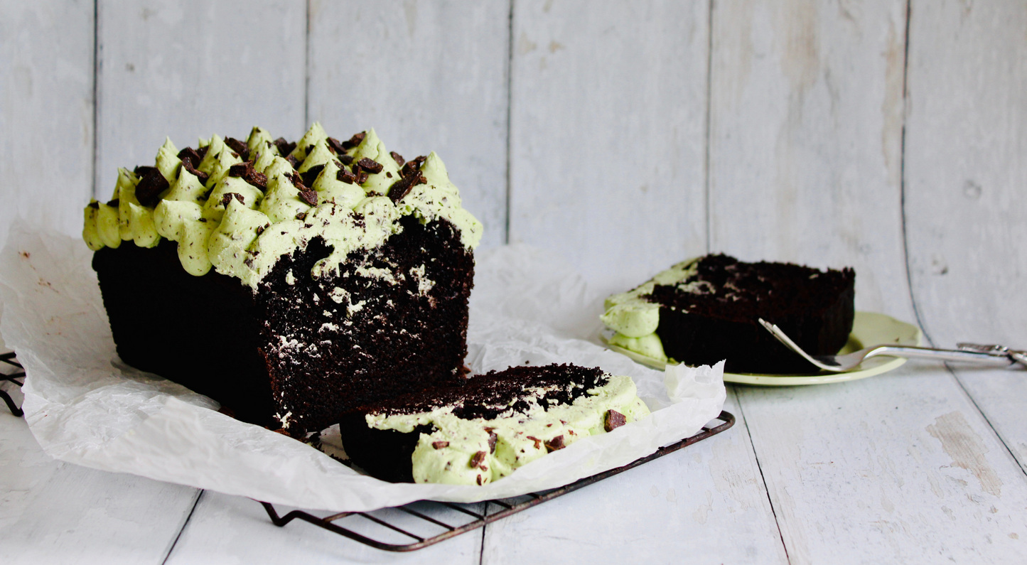 Vegan Mint Choc Chip Loaf Cake