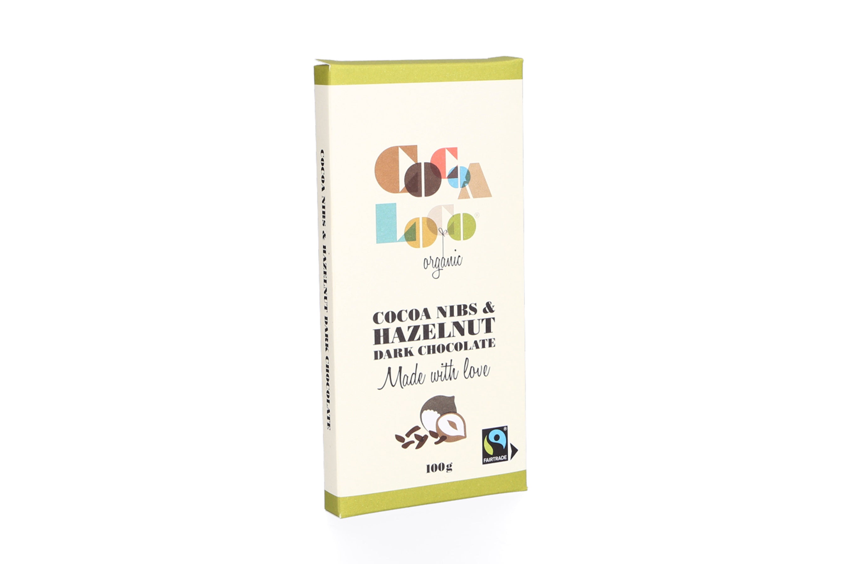 Dark Chocolate, Cocoa Nibs & Hazelnut Bar