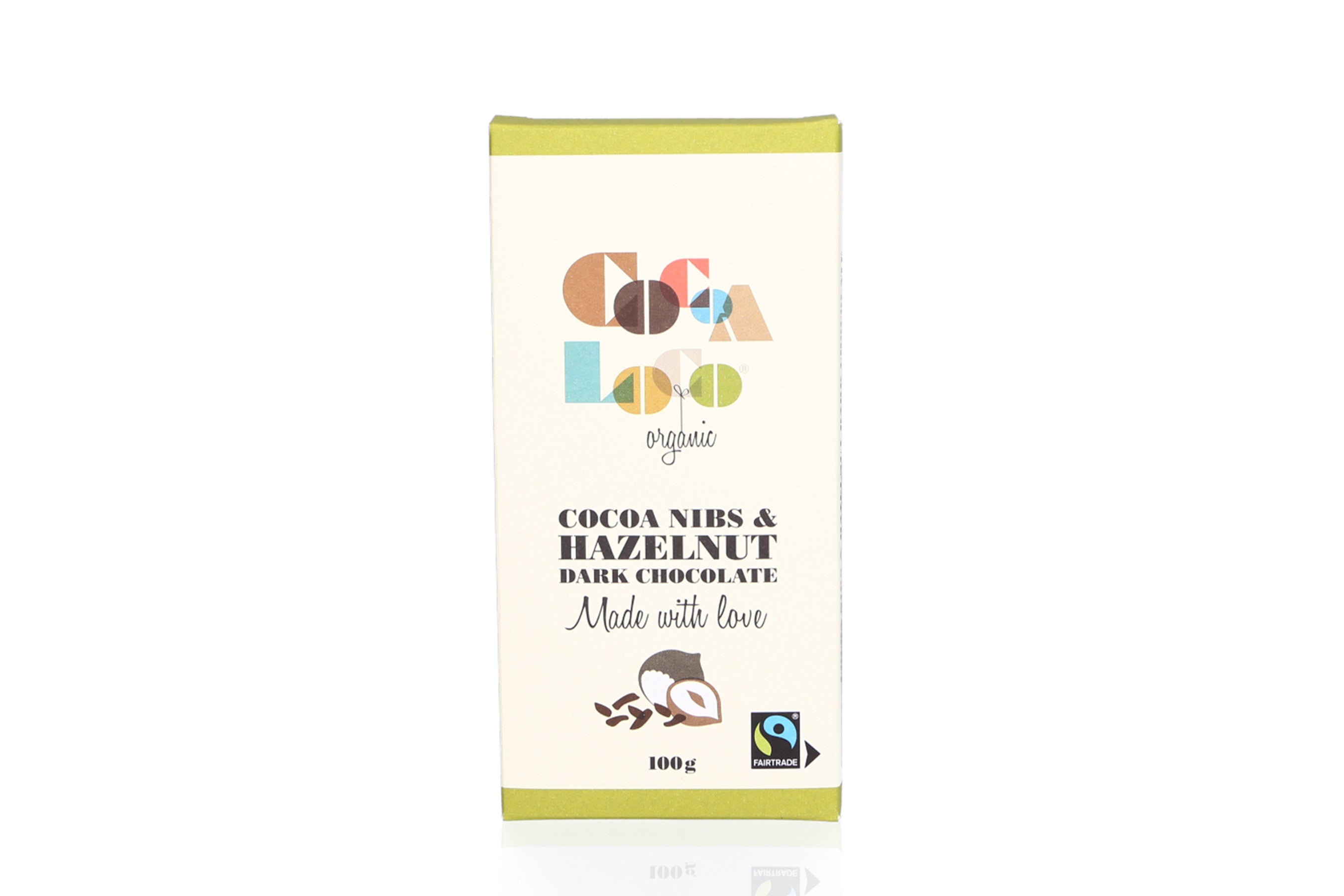 Dark Chocolate, Cocoa Nibs & Hazelnut Bar