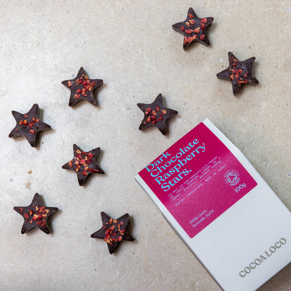 Dark Chocolate Raspberry Stars