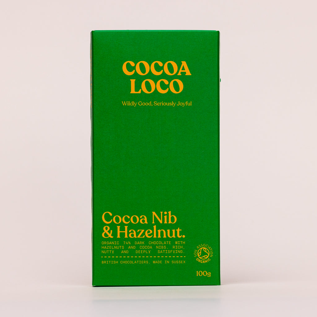 Cocoa Nib & Hazelnut Dark Chocolate Bar