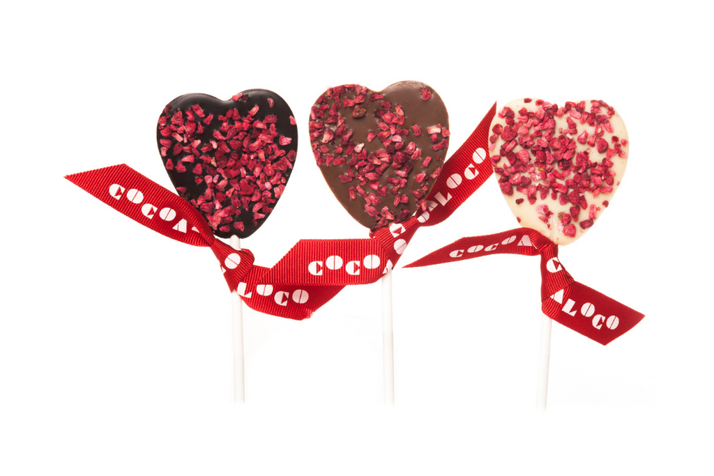 Dark Chocolate & Raspberry Heart Lolly – 18g