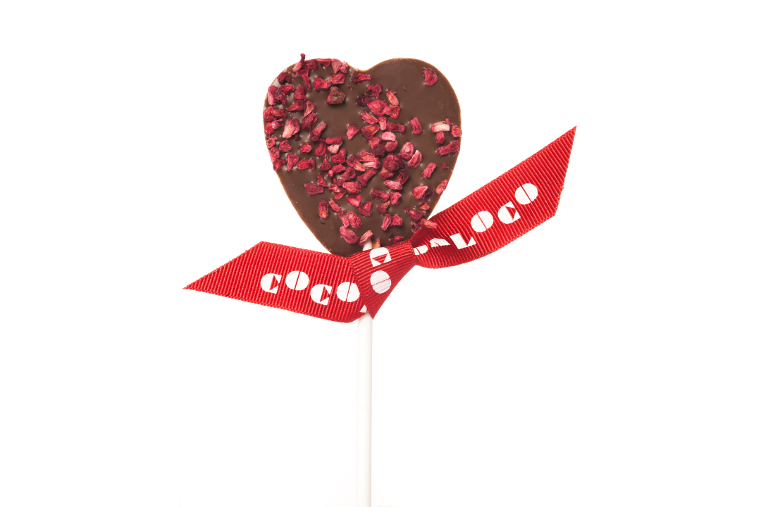 Milk Chocolate & Raspberry Heart Lolly – 18g