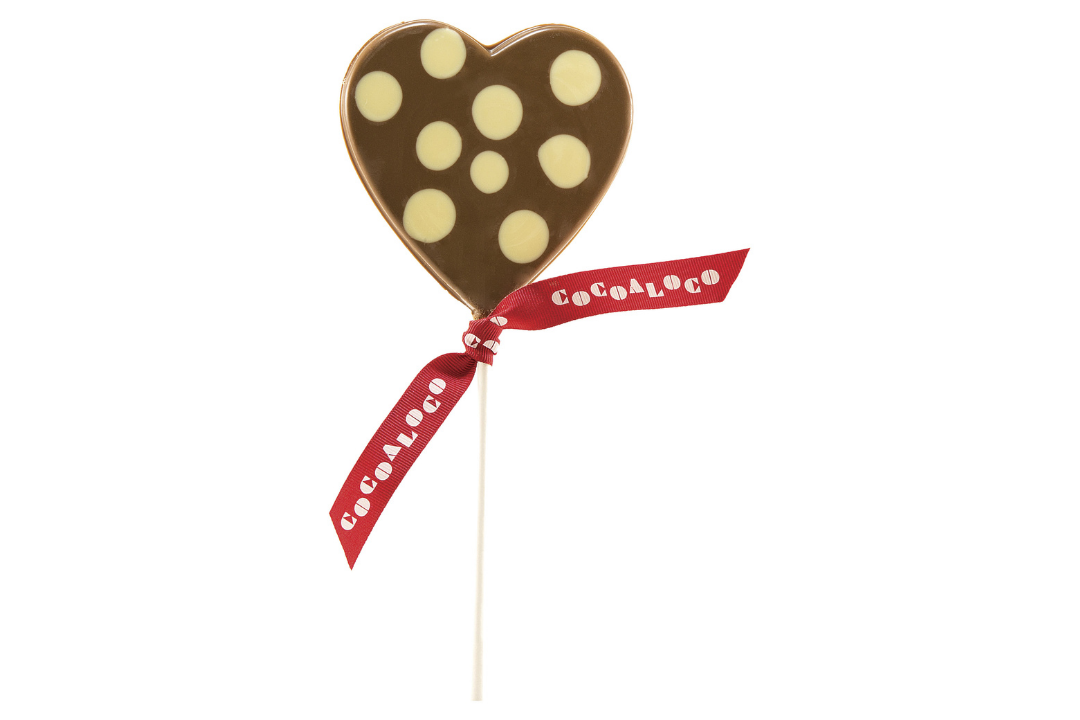Milk Polka Dot Heart Lolly – 60g