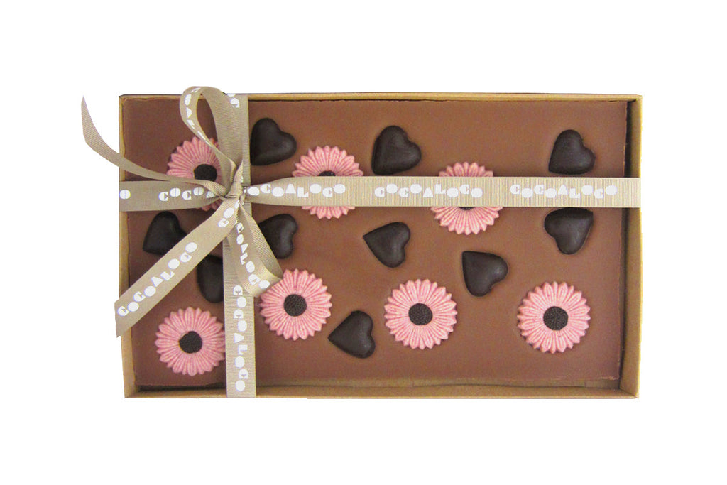 Milk Chocolate Flower Slab