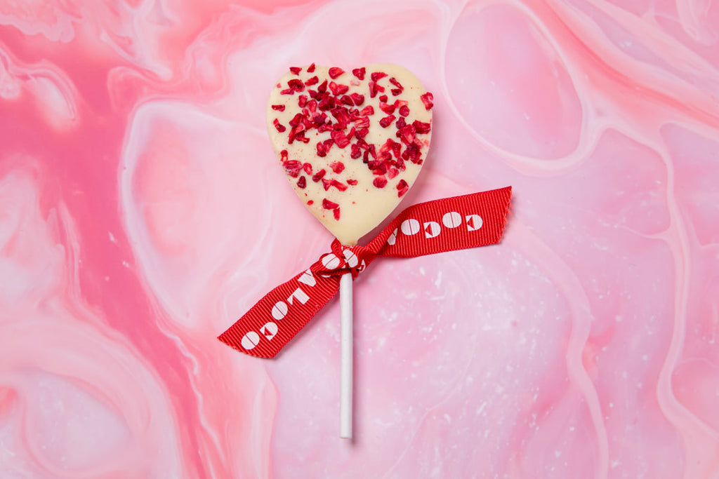 White Chocolate & Raspberry Heart Lolly – 18g