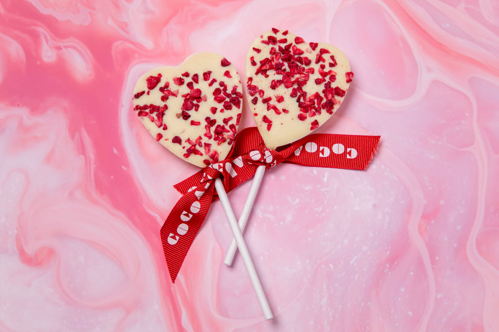 White Chocolate & Raspberry Heart Lolly – 18g