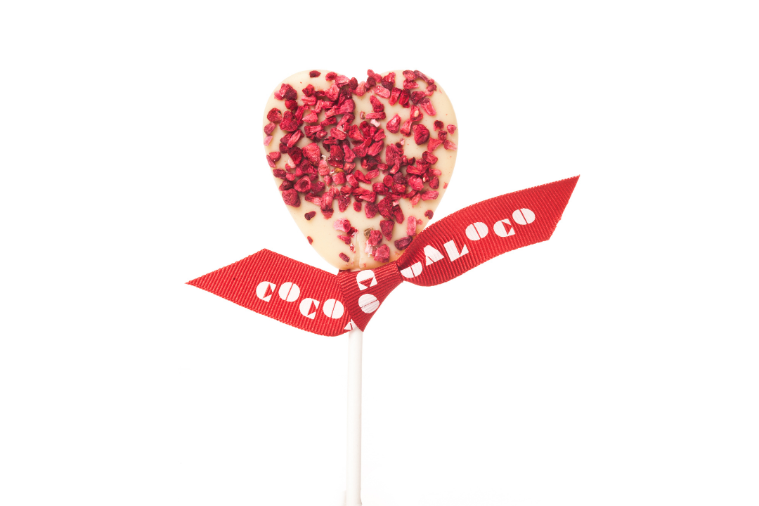 White Chocolate & Raspberry Heart Lolly – 18g
