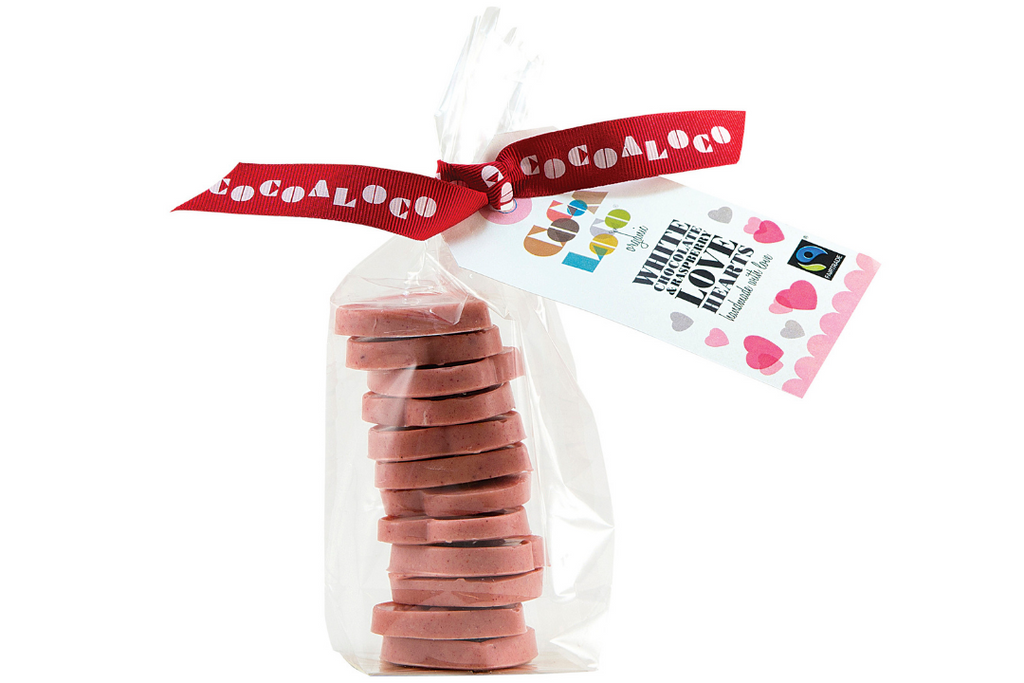 White Chocolate & Raspberry Love Hearts – 100g