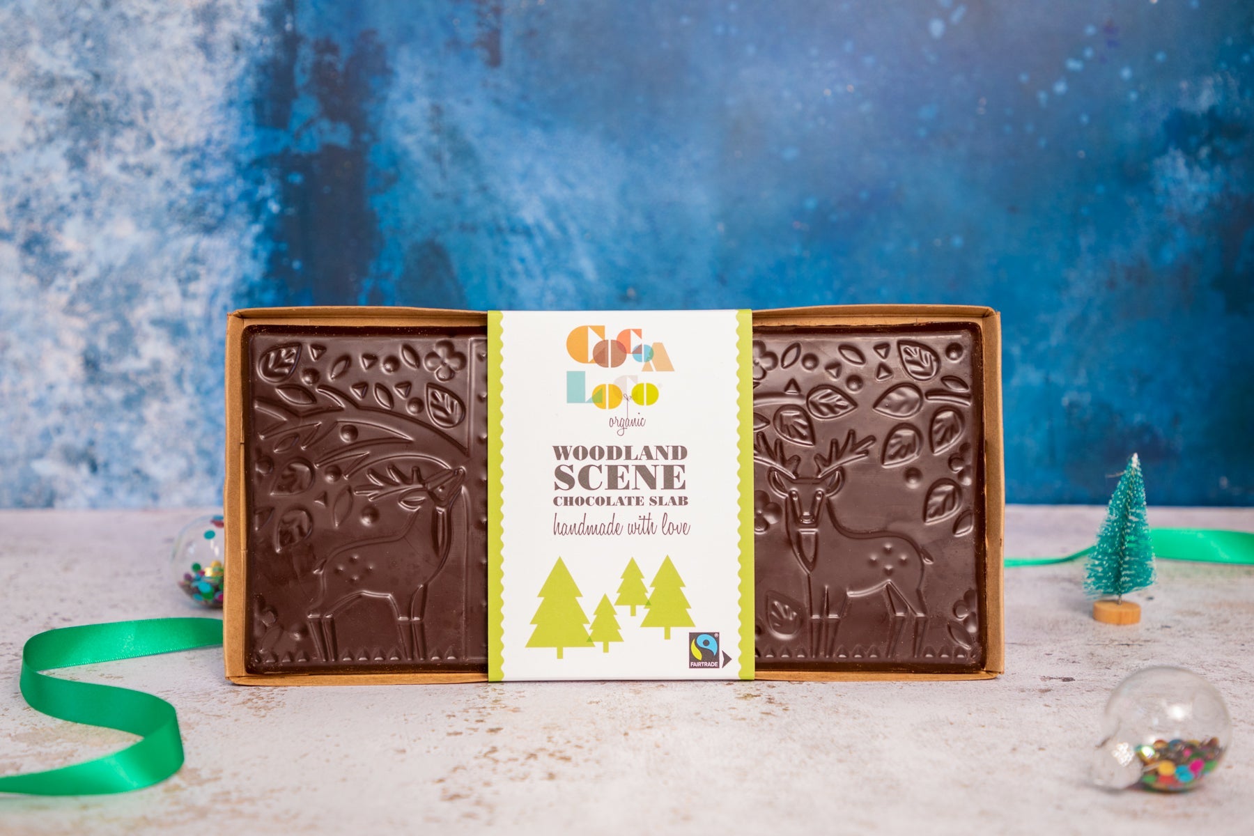 Woodland Scene Dark Chocolate Slab