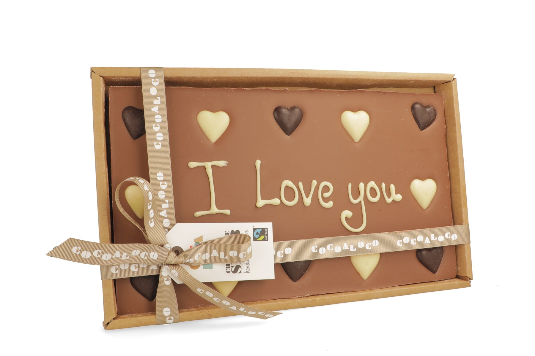 I Love You' Organic Chocolate Message Slab | Cocoa Loco