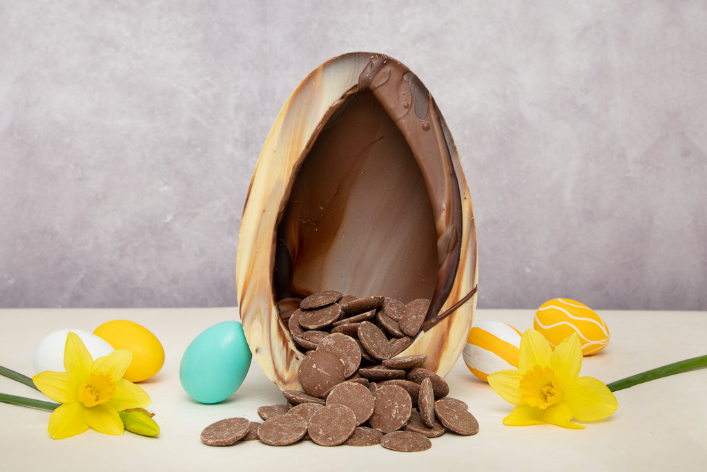 Load image into Gallery viewer, Giant Marbled Chocolate Easter Egg
