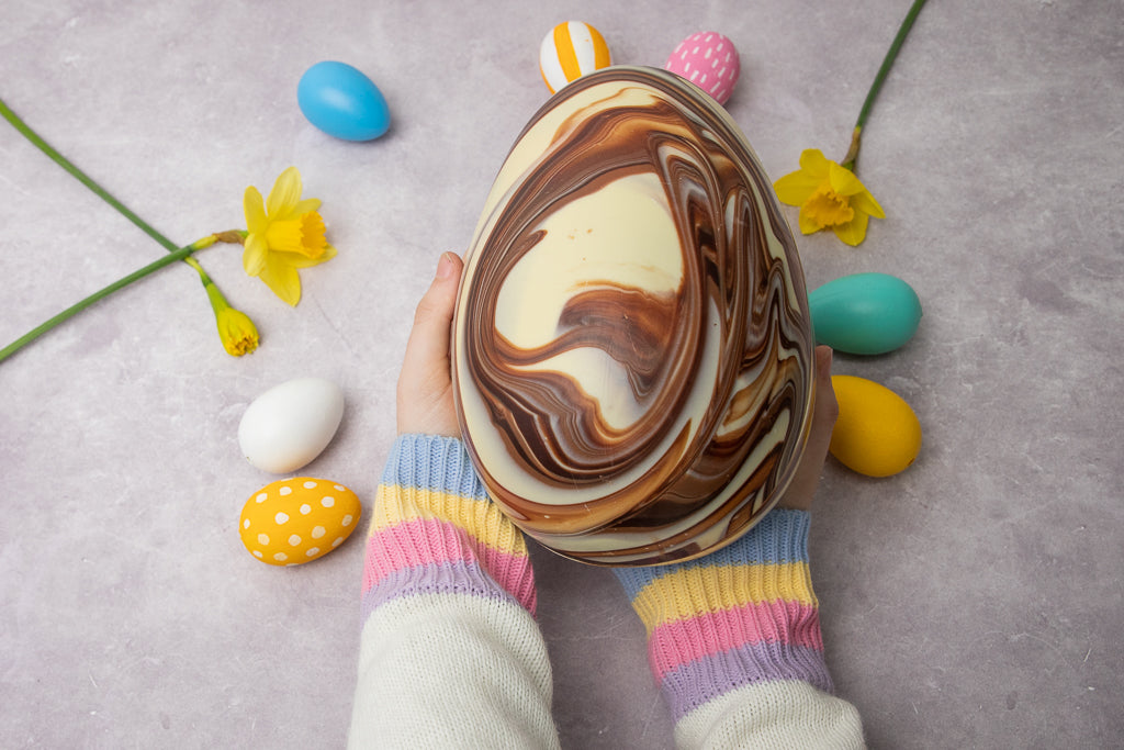 Load image into Gallery viewer, Giant Marbled Chocolate Easter Egg
