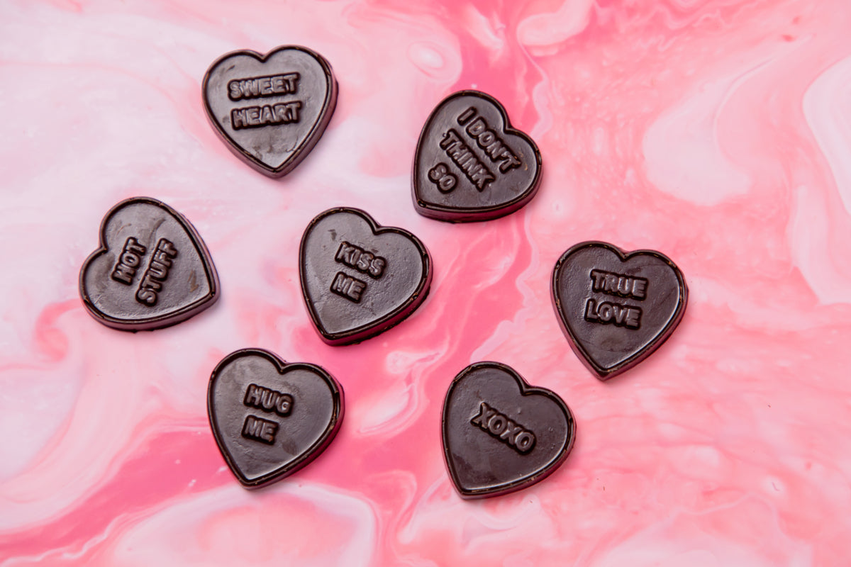 Dark Chocolate Love Hearts – 100g